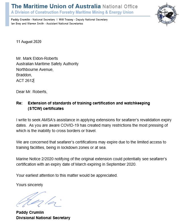 sample of application letter for seafarer